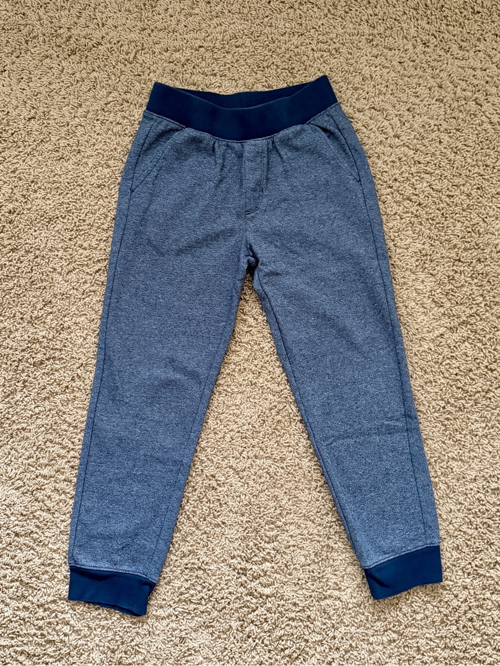 Boys Navy Blue-Gray Fleece Long Pants/Joggers Size L (10/12)